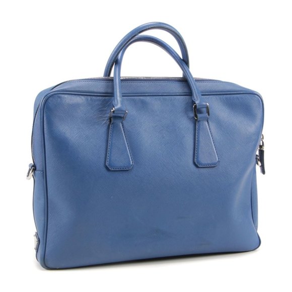 Prada Saffiano Leather Briefcase - Cobalt Blue - Picture 3 of 9